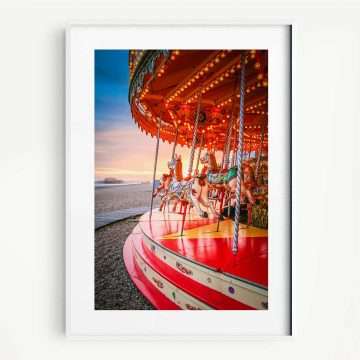 Brighton beach Seafront Carousel Framed Print