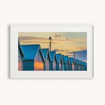 Brighton & Hove Beach Huts from behing. Framed Print
