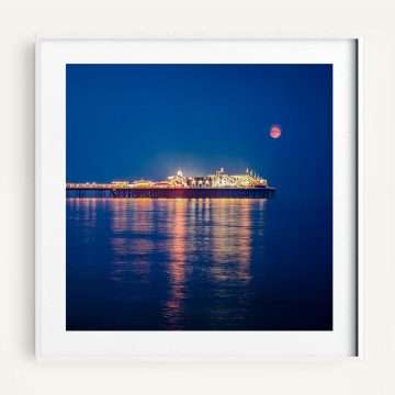Brighton Pier Full Moon Framed Print